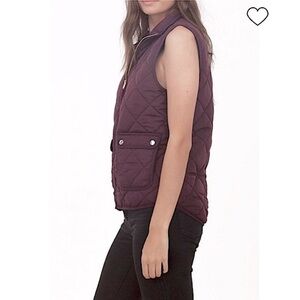 NEW Thread & Supply Wanderer Quilted Puffer Zip Front Vest In Violet Size Medium